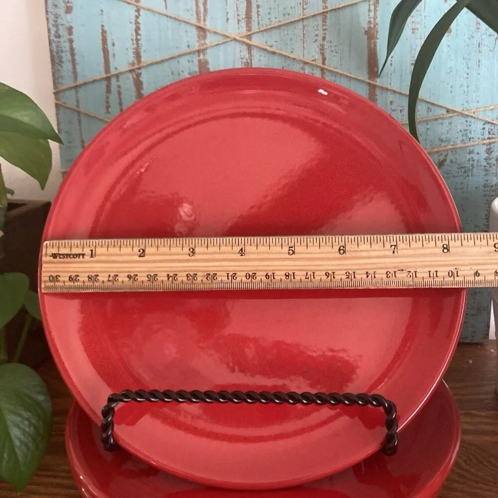 Crate & Barrel Red Coupe Stoneware Christmas 8.5
